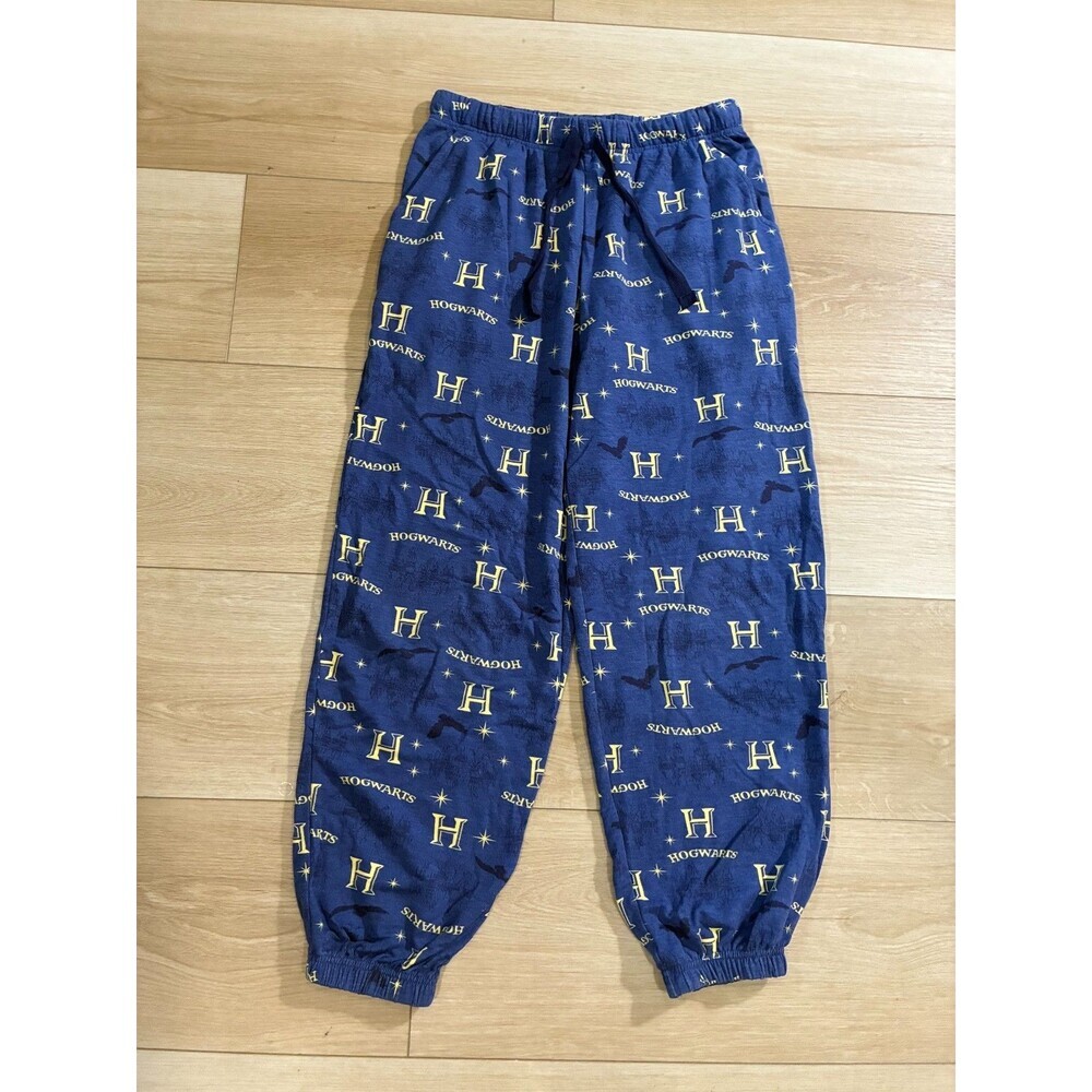 Harry Potter Hogwarts Sleep Fleece Pajama Bottoms womens Small Blue